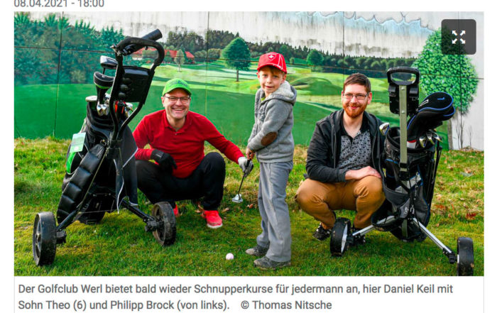 Pressebericht über den Golfclub Werl im Soester Anzeiger vom 8.4.2021